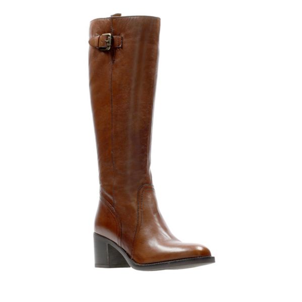 Clarks Womens Mascarpone Ela Knee High Boots Brown | UK-7612530